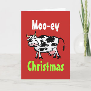 Moo-ey-julklapp - roligt hälsningskort helgkort