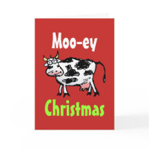Moo-ey-julklapp - roligt hälsningskort
