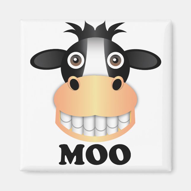 Moo -  för 2-tums kvadratisk kvadrat magnet (Framsidan)