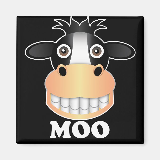 Moo -  för 2-tums kvadratisk kvadrat magnet (Framsidan)
