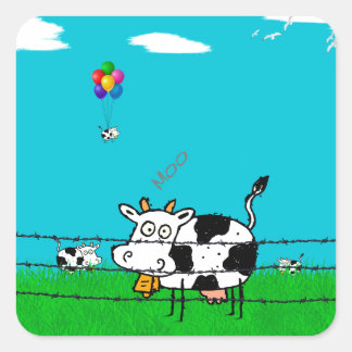 Moo Fyrkantigt Klistermärke