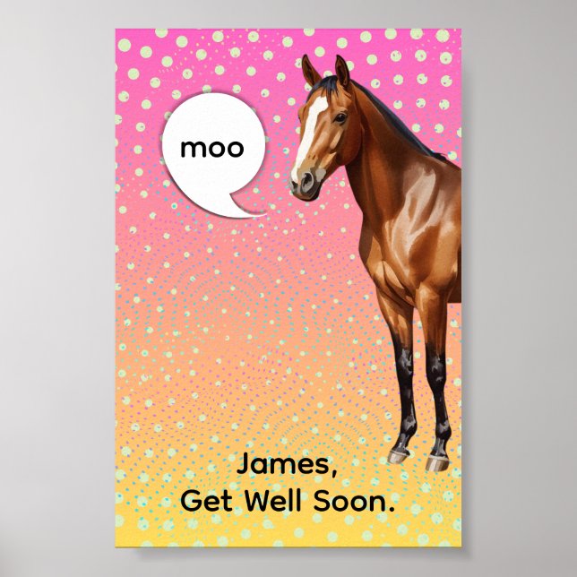 moo get well horse poster (Framsidan)