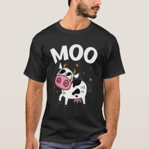 Moo Graphic Agriculture Agriculteur Farmer Tractor T Shirt