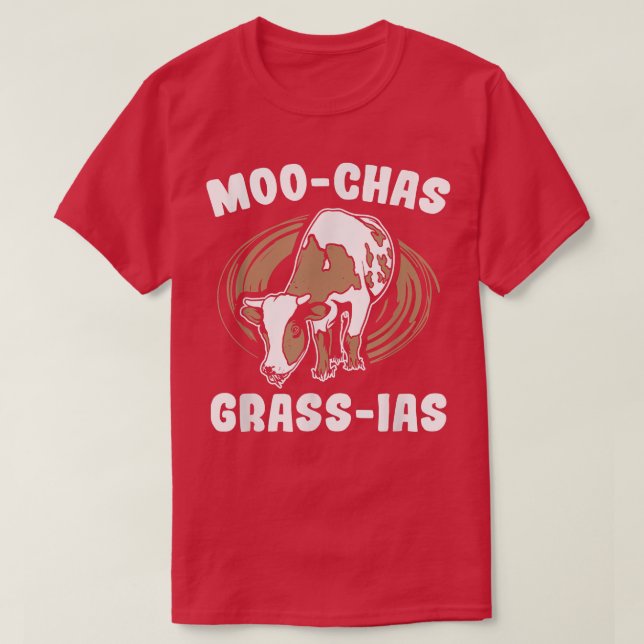 Moo Grass Ranch Farmer Farming Animal Cow T Shirt (Design framsida)