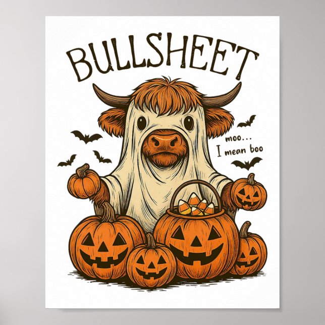 Moo. I Elak Boo Bullsheet Cow Ghost Halloween 1 Poster (Framsidan)