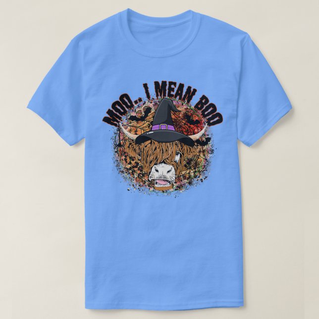 Moo I Elak Boo Cow Witch Hat Land Girl Hallowee T Shirt (Design framsida)