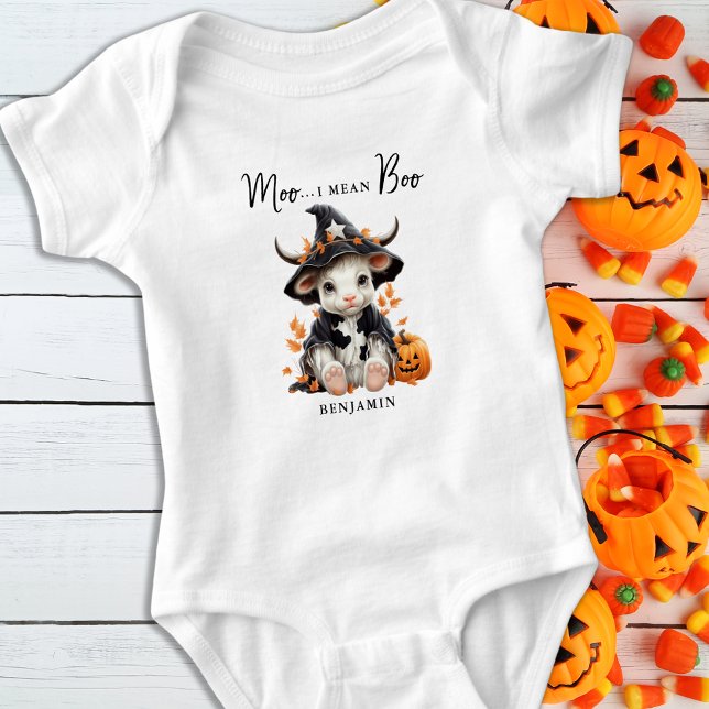 Moo I Elak Boo Cute Halloween Personlig Cow T Shirt (Skapare uppladdad)
