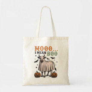 Moo I Elak Boo Funny Cow Halloween Tygkasse