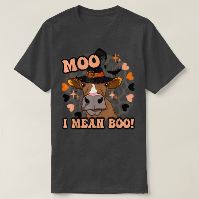 Moo I elak boo gulla Halloween western fall hei T Shirt (Design framsida)