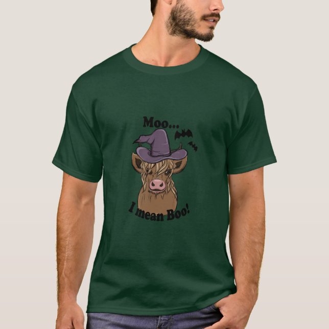 Moo I Elak Boo Witch Cow T Shirt (Framsida)