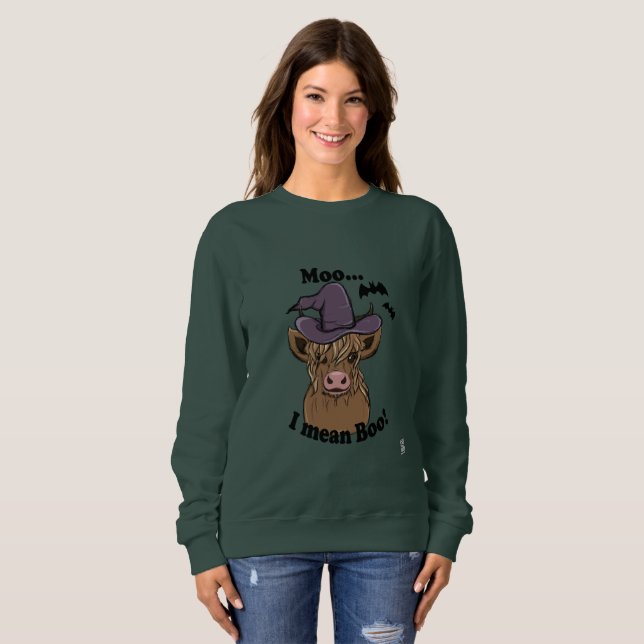 Moo I Elak Boo Witch Cow T Shirt (Hel framsida)