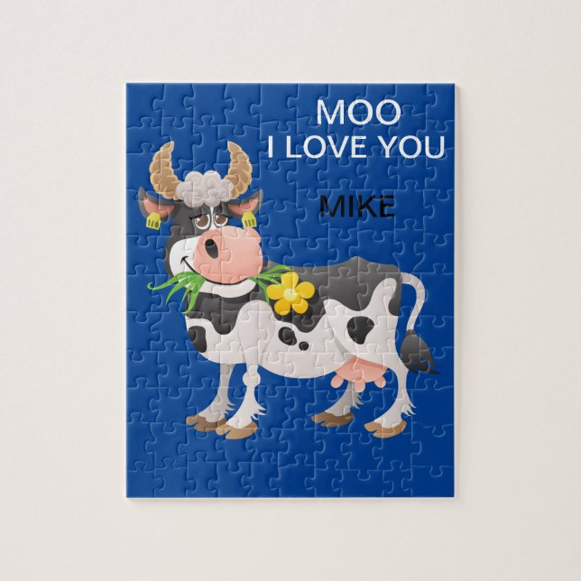 "MOO" I KÄRLEK KÖR DU PUZZLE PERSONLIG. PUSSEL (Vertikal)