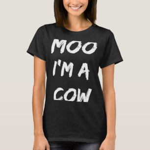 Moo, jag är en Cow Halloween Birthday Costume T Shirt