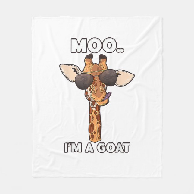 Moo jag är en Goat Giraffe Älskare Animals Älskare Fleecefilt (Framsidan)
