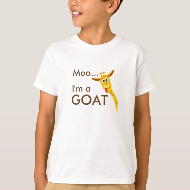 Moo... Jag är en Goat... Giraffe T-shirt (Framsida)