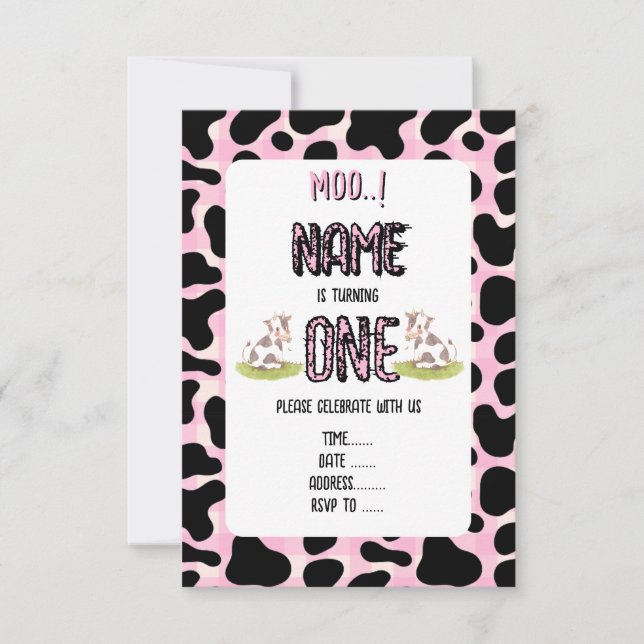 Moo, jag ska vända ett inbjudningar (Framsida)