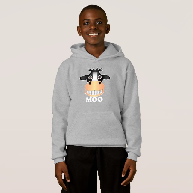 Moo - Kids' Pullover Hoodie T Shirt (Hel framsida)