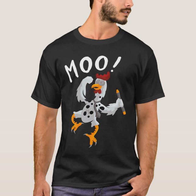 MOO  Ko Kyckling Tupp T Shirt (Framsida)