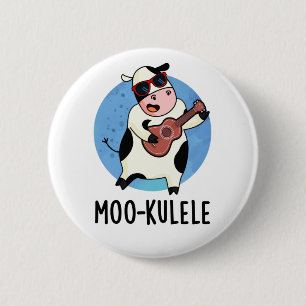 Moo-kulele Funny Ukulele Cow Pun Knapp