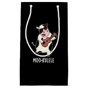 Moo-kulele Funny Ukulele Cow Pun Mörk BG