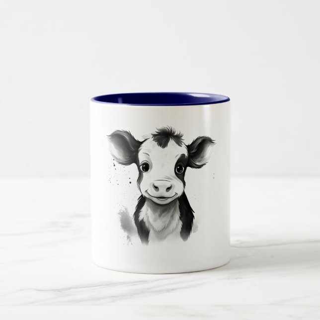 ☕🐄 "Moo-ment av Zen" Ko Mug 🐄☕ Två-Tonad Mugg (Center)