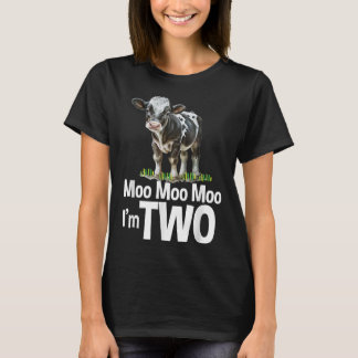 Moo Moo Im 2:a födelsedag Cute Cow Ljud T Shirt