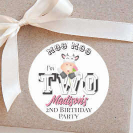 Moo Moo Jag är 2:a födelsedagen för 2:a dagstidnin Runt Klistermärke