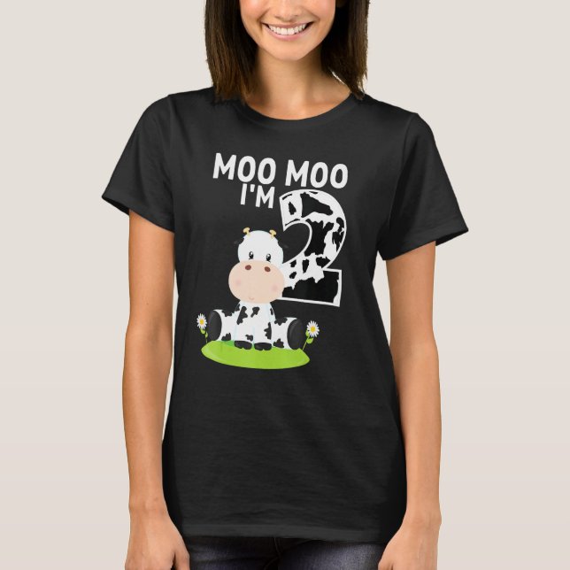 Moo Moo. Jag är två andra födelsedagseftermiddagen T Shirt (Framsida)