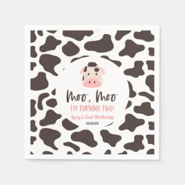 Moo Moo... Jag gör två sängar på andra födelsedage Pappersservett