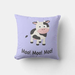 Moo Moo Moo Cute Tecknad Cow Kudde