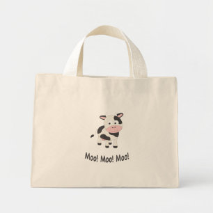 Moo Moo Moo Cute Tecknad Cow Mini Tygkasse