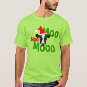 Moo Moo Moo jultomten Cow T-Shirt