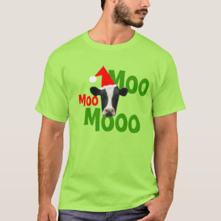 Moo Moo Moo jultomten Cow T-Shirt
