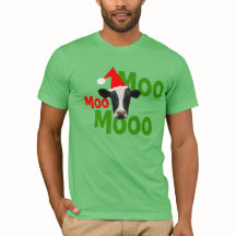 Moo Moo Moo jultomten Cow T-Shirt