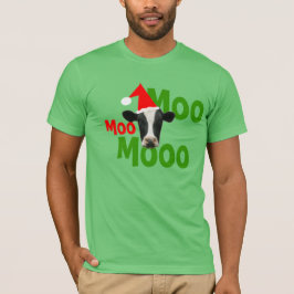 Moo Moo Moo jultomten Cow T-Shirt