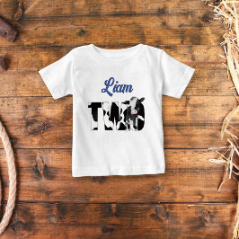 Moo moocosvart och blå söt ko-födelsedagsfest t shirt