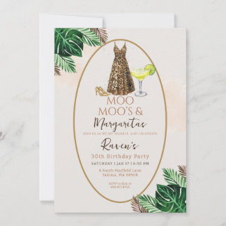 Moo Moo's & Margaritas Birthday Inbjudningar