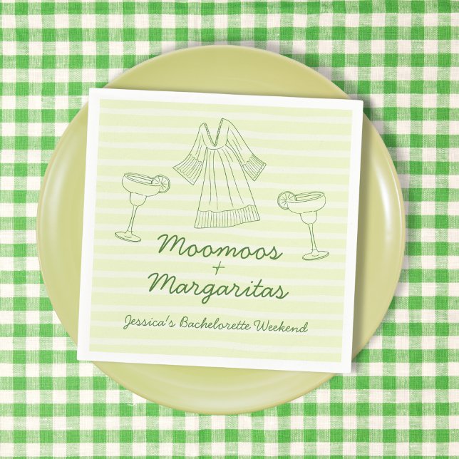 Moo Moos & Margaritas Handskriven Systeravskedsfes Pappersservett (Moo Moos & Margaritas Handwritten Bachelorette Napkins)