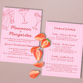 Moo Moos & Margaritas Rosa & Red Bachelorette Inbjudningar