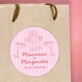 Moo Moos & Margaritas Rosa & Red Bachelorette Runt Klistermärke