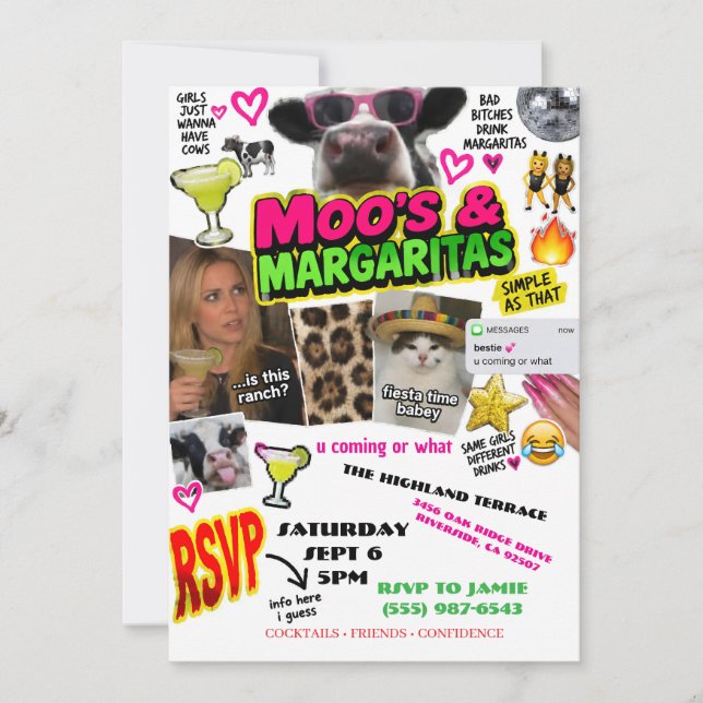 Moo Moos och Margaritas Inbjudningar (Framsida)