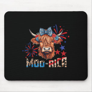 Moo rica Highland Cow 4:e juli minnesdag Musmatta