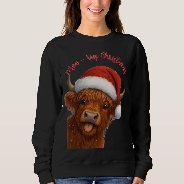 Moo-rry ChristmasT-Shirt T Shirt (Framsida)