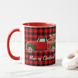 Moo-ry-jul Highland Cow in Little Red Lastbil Mugg