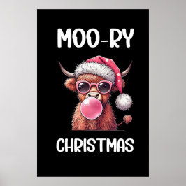 Moo-ry-jul Scottish Higland Cow Poster