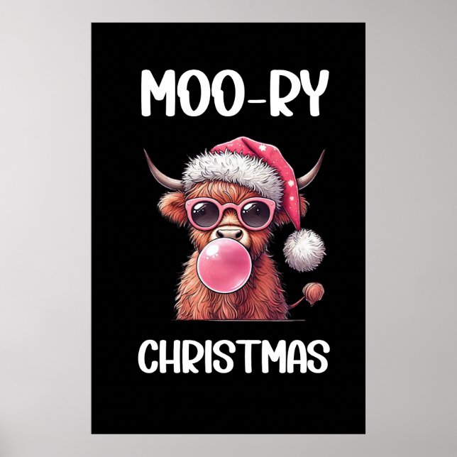 Moo-ry-jul Scottish Higland Cow Poster (Framsidan)