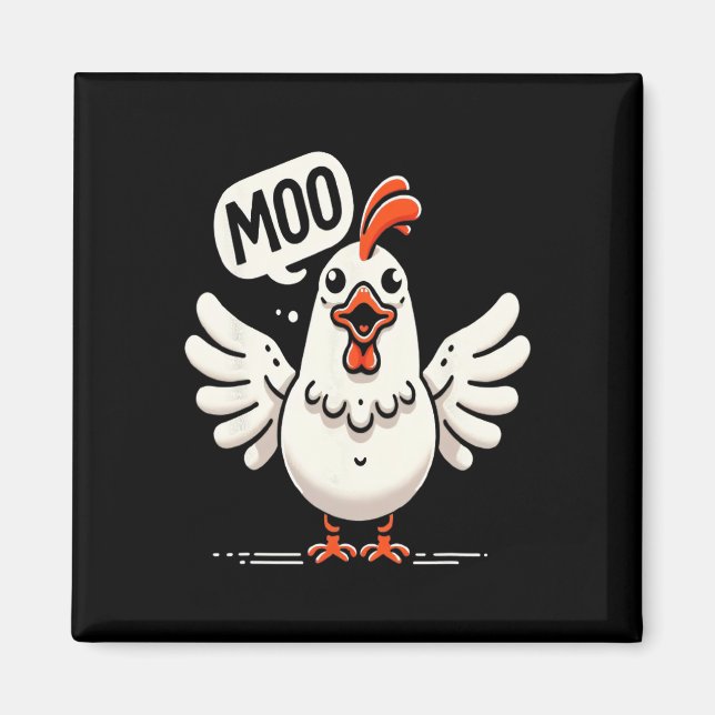 Moo säger hönan - komisk ko-höna-fusion  magnet (Framsidan)