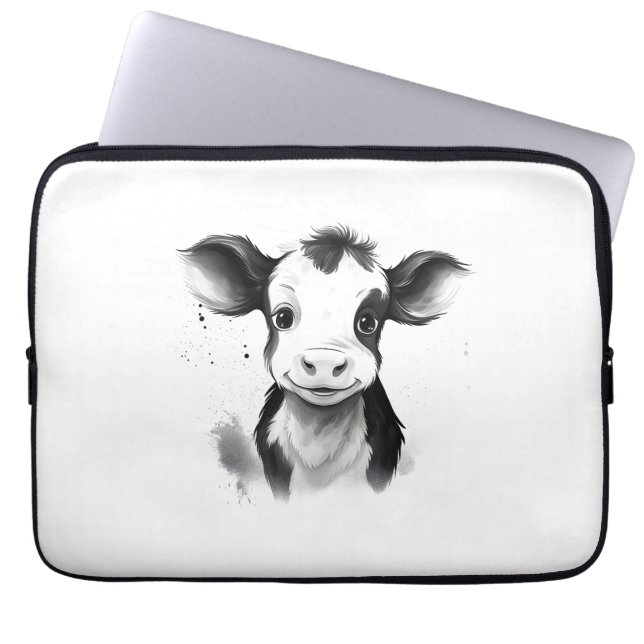🔌 "Moo-Tech" Cow Print Electronics Bag 💻 🔌 Laptop Fodral (Framsidan)