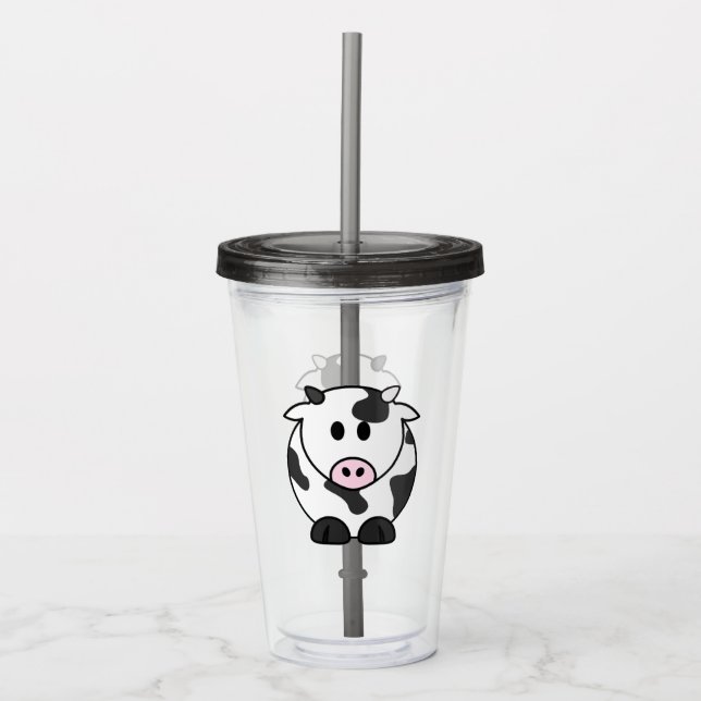 Moo Tumbler – Cute Cow Cold Cup Take Away Mugg (Framsida)