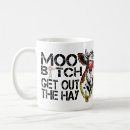 Moo ut ur hay Funny Cow med Glass Sweat Kaffemugg
